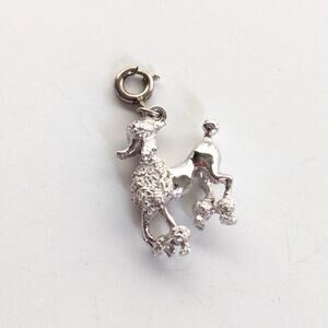Vintage Estate Signed Monet Poodle Dog Figural Pendant Bracelet Charm